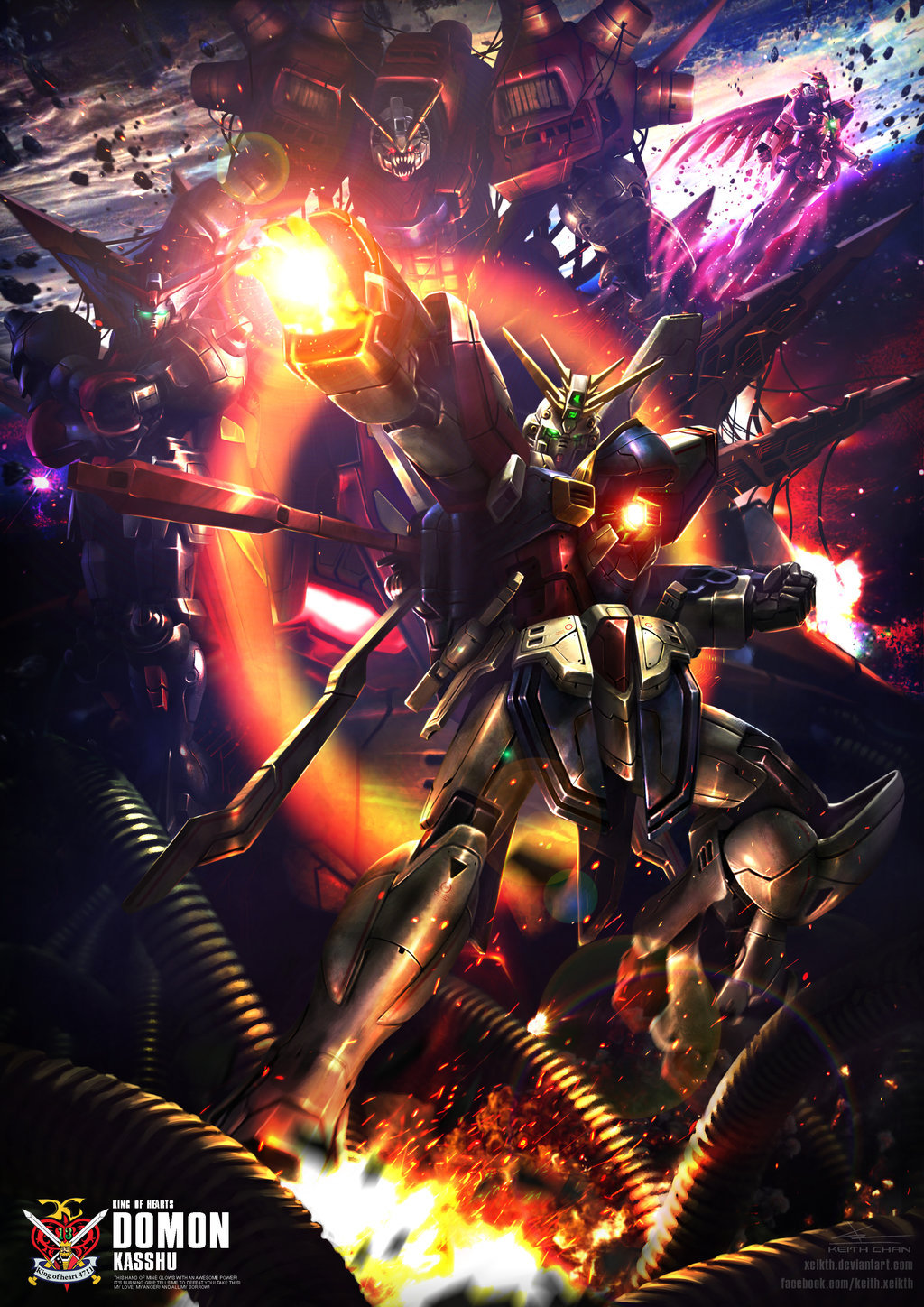 King of Hearts ( Mobile Fighter G Gundam ) Fan Art by Xeikth 
