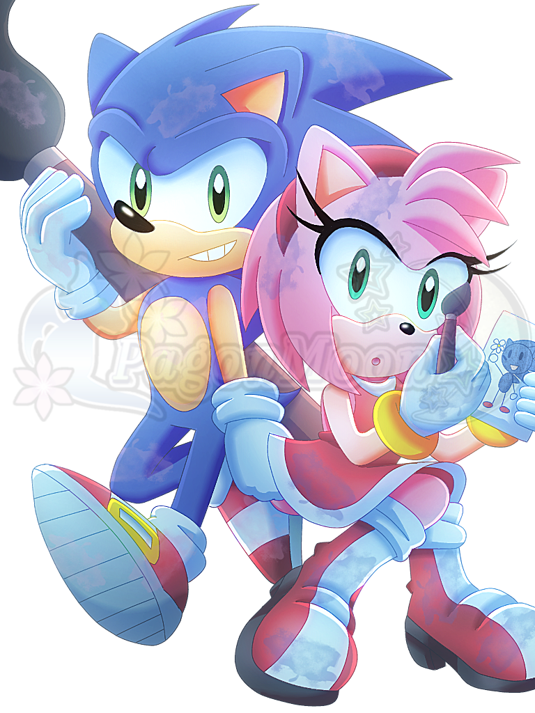 Megu art on Instagram: “SWIPE!!! Sonamy/ Silvaze week day 1: Colors 💜 ____  #SonamySilvazeweek2021 #AmyRose #SonicTheHedgehog #s…