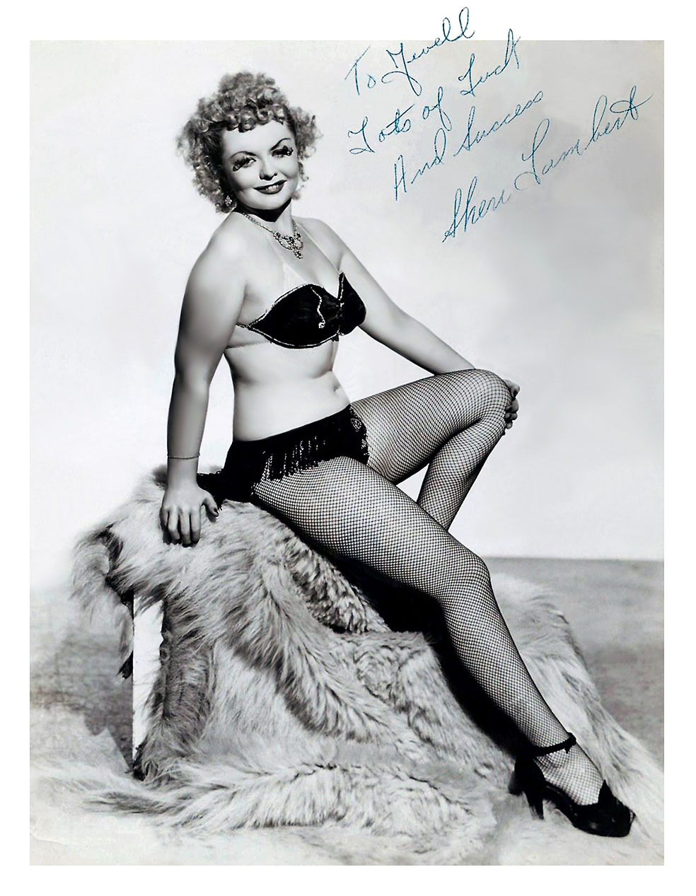 Sheri LambertVintage promo photo personalized:  “To Jewell — Lots of Luck And
