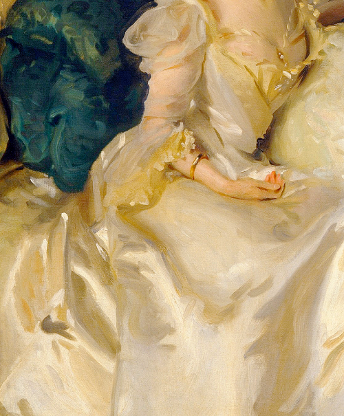 arsantiquis:The Wyndham Sisters Lady Elcho, Mrs. Adeane, and Mrs. Tennant (detail). John Singer Sarg