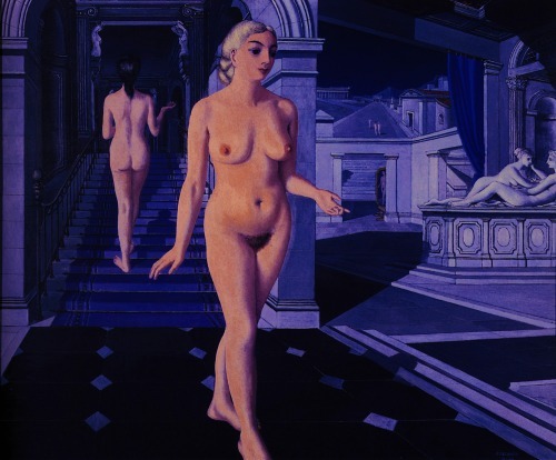 Porn Pics pixography:  Paul Delvaux ~ “The Staircase”, 1946