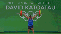 skunkbear:  You may have seen the exuberant celebrations of David Katoatau, an Olympic weightlifter competing in the 105-kg weight class for the island nation of Kiribati. NBC titled their video clip, “Weightlifting makes David Katoatau want to dance.”
