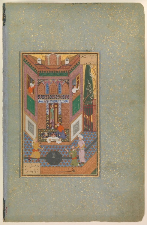 &ldquo;A Ruffian Spares the Life of a Poor Man&rdquo;, Folio 4v from a Mantiq al-tair (Langu