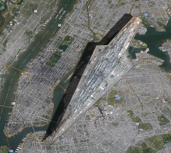 laughingsquid:  A Visual Size Comparison of a ‘Star Wars’ Super Star Destroyer and Manhattan  