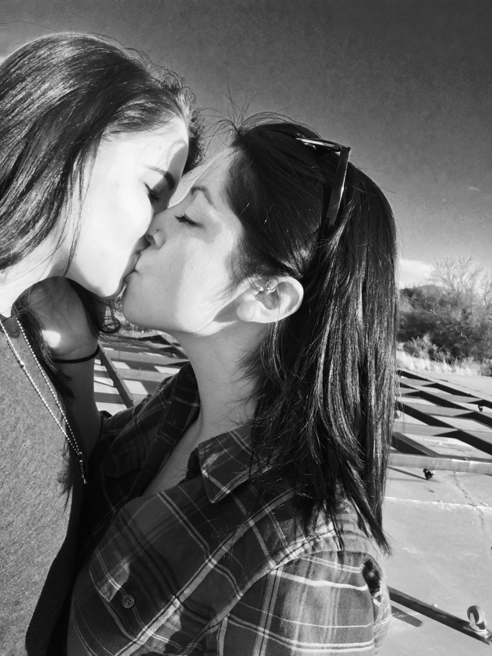 lesbiancoupless:  6 months and counting  Me @nyctophiliuhhh and my baby Jackie