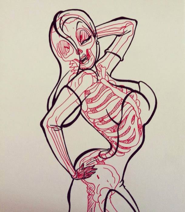 artmonia:  Cartoons Turned Into Anatomy Lesson by French Illustrator Chris Panda 