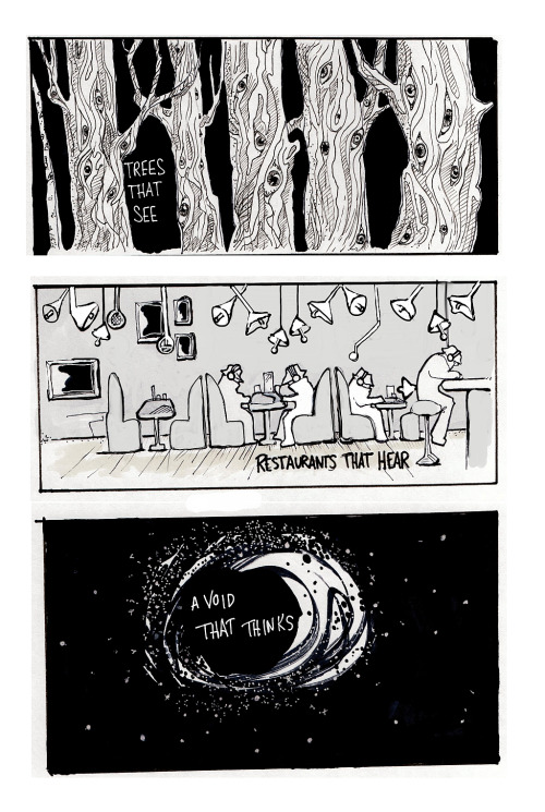 laurenftagn:  (click through for full size comic) “Here is a List of Things” from Welcome to Night Vale episode 2, Glow Cloud  Illustrations by Lauren Ftagn 