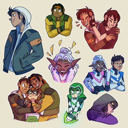hiddeninmyhoodie: Buncha doodles I did after catching up on s5 that I decided to throw some color on