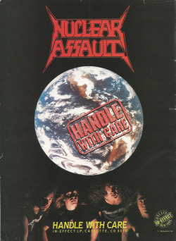 adsofmetal:  Nuclear Assault - Handle With Care, December 1989