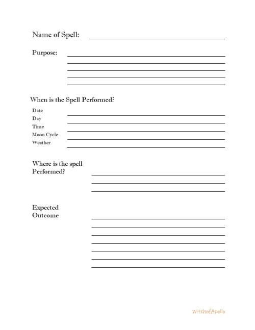 witchofapollo:I made more printables!! In this case, it is a Spell Worksheet set. In most cases, it 