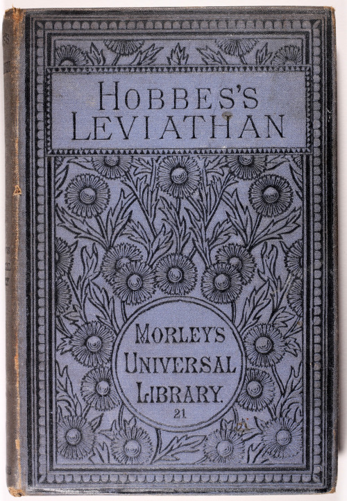 Hobbes&rsquo;s Leviathan -Morely&rsquo;s Universal Library period embossed decorative coverslate 19t