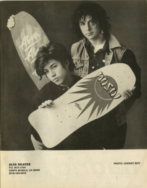 westside-historic:Alva Skates ad from 1984, featuring T.A. and Christian Hosoi. Source: calstreets