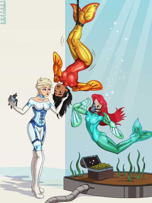 sleepystephbot:  Here’s another commission for Undertook on Deviantart, continuing their “Empress Elsa” series. Here’s what the commissioner has to say:This wasn’t supposed to happen. With Ariel’s connections to  the fish and merfolk and