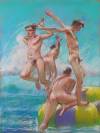 ephosianmanifesto:kourosart:Beautiful work showing several uncut guys haing fun in