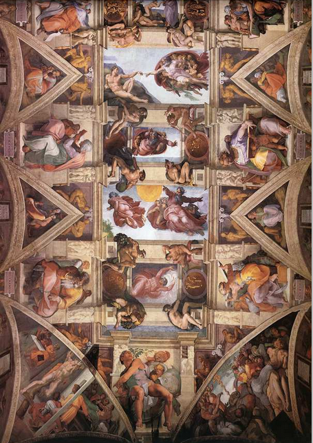 renaissance-art:  The ceiling of the Sistine Chapel in Saint Peter’s Basilica is one of the most wel