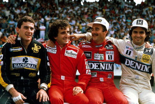 Ayrton Senna, Alain Prost, Nigel Mansell, Nelson Piquet