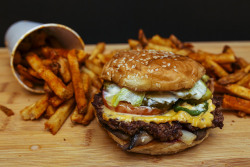 dietkiller:  East Coast Burger Love - 5 guys all the way w/ extras, and Cajun Fries by sheryip on Flickr.