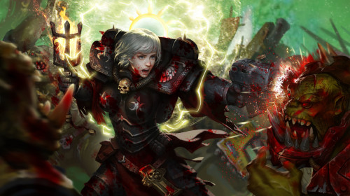 Battle Sister wlth Ork  yang zheyywww.artstation.com/artwork/4lVJk 