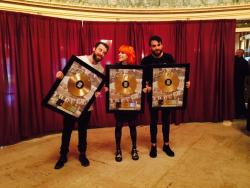 miserydesigns: @paramore: Self-Titled is GOLD! Thank you to our @FueledByRamen family for surprising us with these tonight. See you soon, NYC!