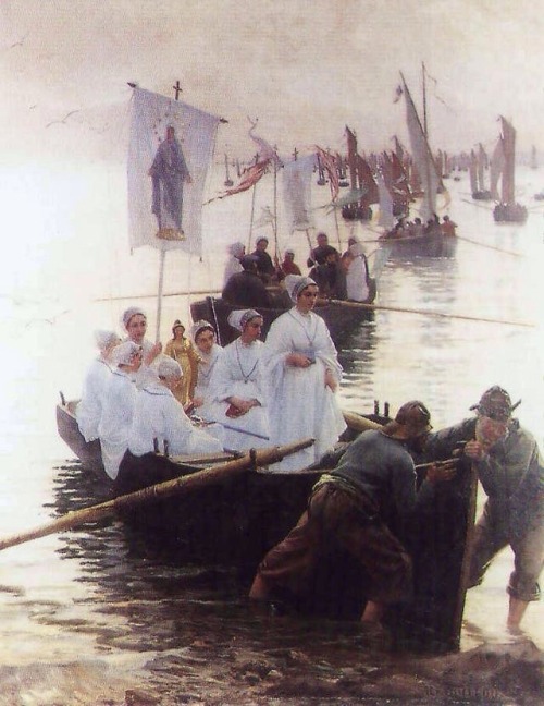 Alfred Guillou,The Arrival of the Procession of St. Anne from Fouesnant to Concarneau (1887)