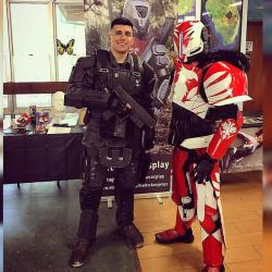 cosplay-galaxy:[self] HoltsclawCosplay as a Destiny 2 Titan, and myself as Buck from Halo 3: ODST (CalusaCon) jedi_ellis