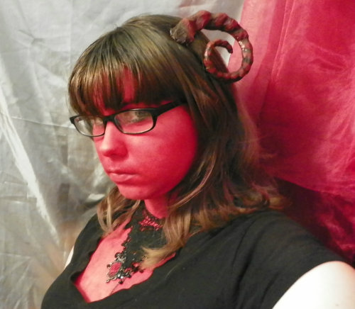 I made myself a pair or curly horns :)  adult photos