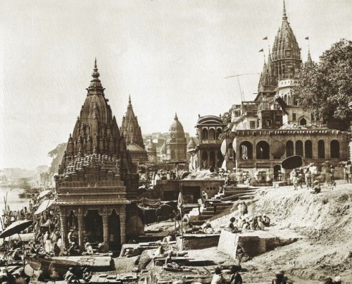 Ghats of Varanasi, vintage photo