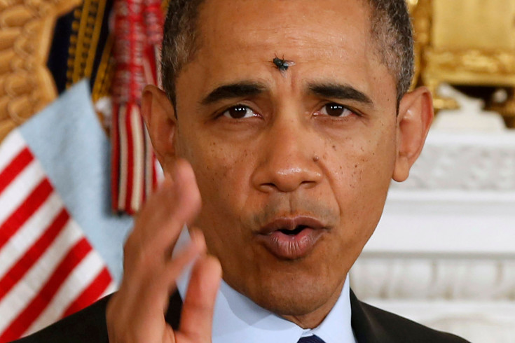 The Most Surprising Photos of 2013: A fly lands between the eyes of U.S. President Barack Obama while he speaks in the State Dining Room of the White House in Washington (Photo by Larry Downing/Reuters via LightBox)