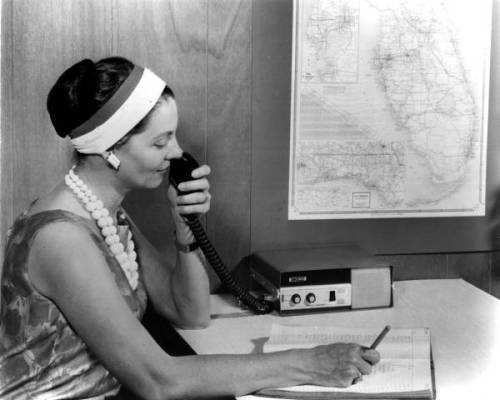  Woman on a two way radio - Miami, ca. 1965