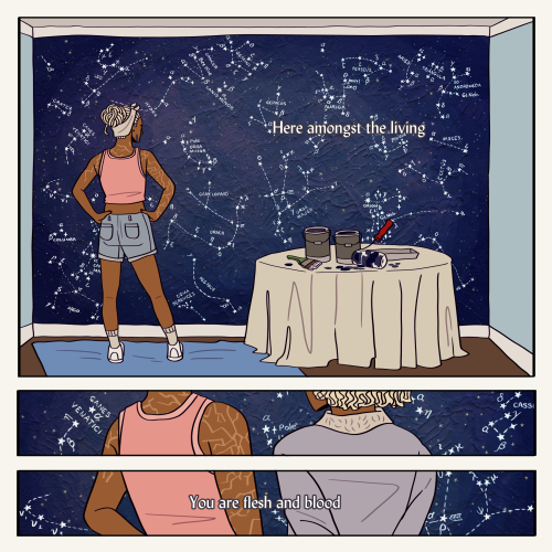 princessdarth-vader:rabdoidal:in which aelwyn surprises adaine with a star chart on their bedroom wa