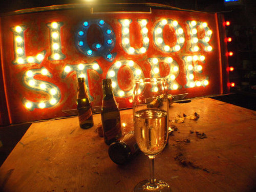 Vintage Liquor Store Marquee Sign