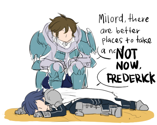 ryoplica: You’ll catch a cold if you take a nap here, milord