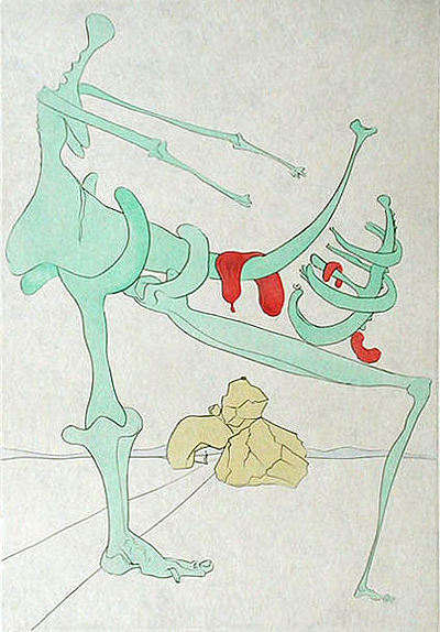 hvammar:  Salvador Dali, limited edition Visions de Quevedo prints. 1975.