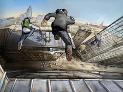 limpidgreen:  “Parkour”, illustration by (irl traceur) Stevenpdb (larger version of the picture is here»).
