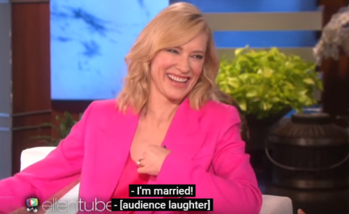 ellenlovesportia:Cate Blanchett should be on Ellen more often I AM BROKEN. ELLEN WENT FOR IT I’M SO 