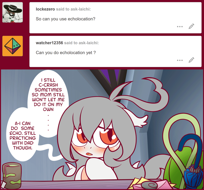 ask-laichi:“N-nice questions this time…” ^w^ Huehuehue =w=x3 D’aww~