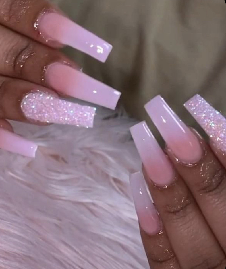 Pink nails on Dark skin 💅🏿 | Pink pedicure, Green nails, Pink nail polish