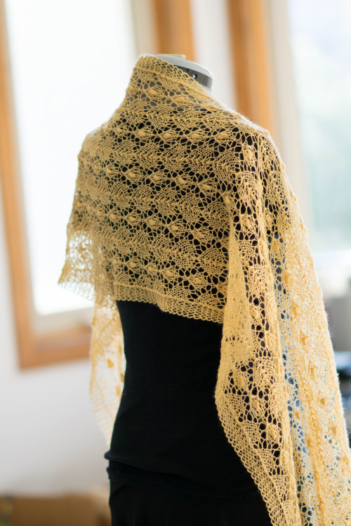 rahardjoknits:Peacock Tail and Leaf Scarf pattern: Knitted Lace of Estonia by Nancy Bush yarn: She