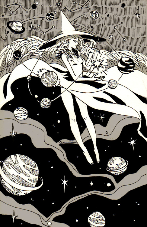 juliettecousin:Inktober !  #14 Space Witch and #15 Royal Witch