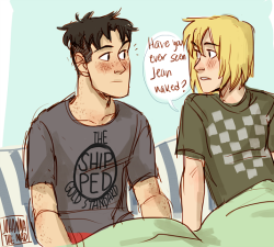 johannathemad:  they’re best friends so they have sleepovers and talk about their boyfriends based on this [x]