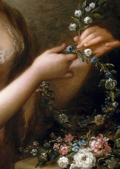 soyouthinkyoucansee:  detail; couronne aux fleurs 