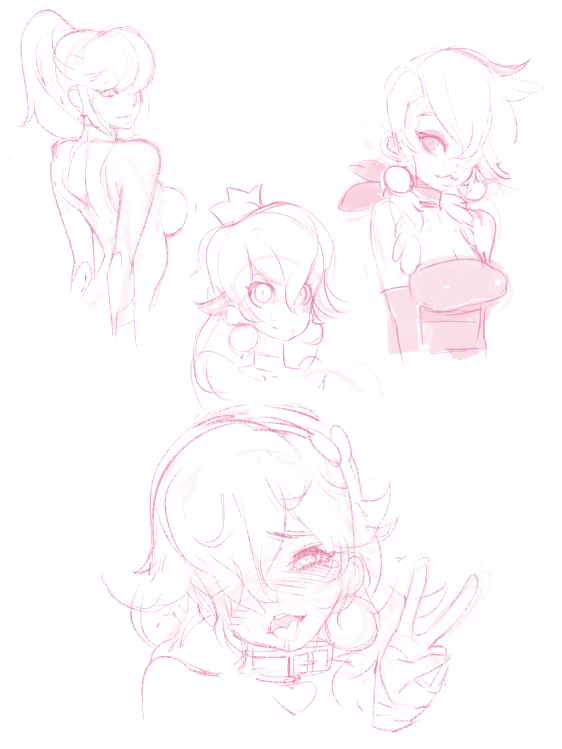 some peach and samus sketches! don’t worry she’s just tired from a jog.  TwitterPatreon