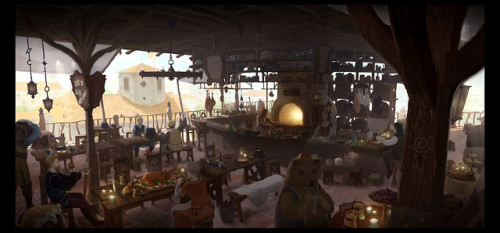 we-are-rogue:art by 달 봉이:Medieval port city level design (detail)Medieval port city level designMedi