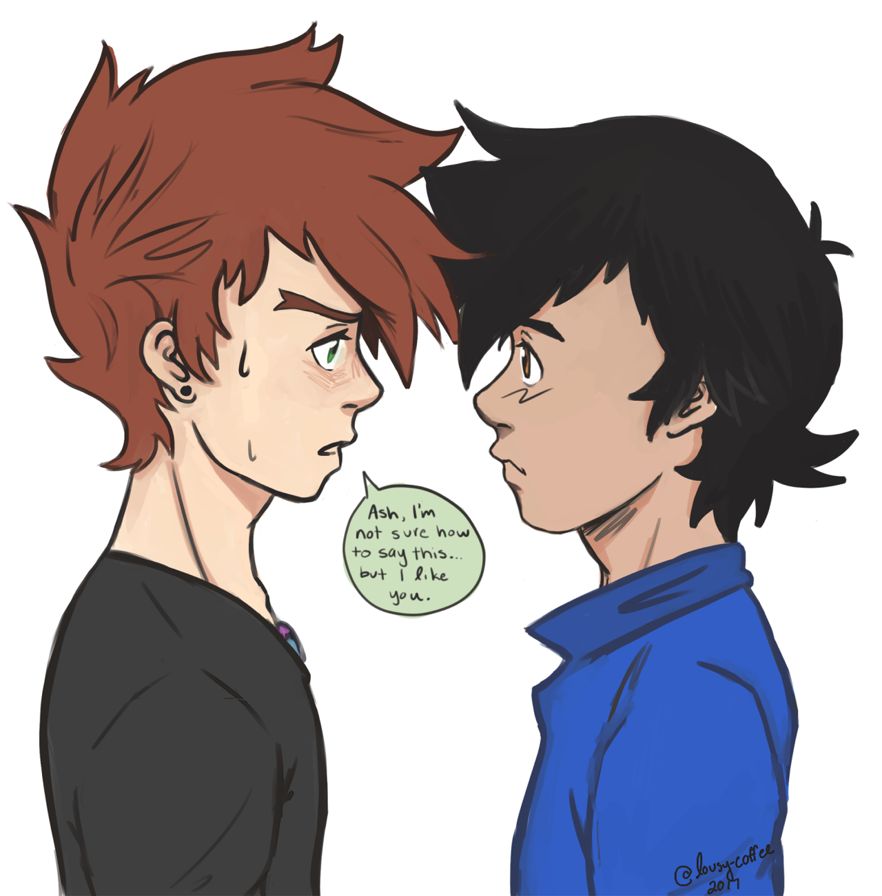 totalshenanigans: Gary confesses to Ash and Ash thinks it’s adorable (. ❛ ᴗ