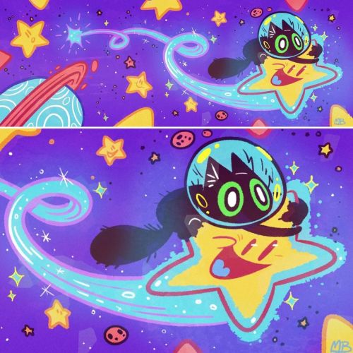 Made a new banner for twitter. . . #art #illustration #littlebabysoots #shootingstar #catsofinstag