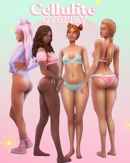 Cellulite overlay Hello! Here today with a cellulite overlay for The Sims 4 ~ cute body dimples for 