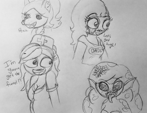 candyredterezii:some more OC doodlessssTop left to right on the first image:Camilla Fox, April Lemon