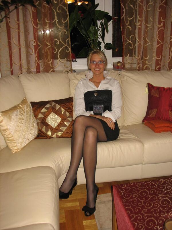 Pantyhose woman crossed legs