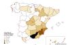 Percentage of Spanish population residing in caves, 1963.