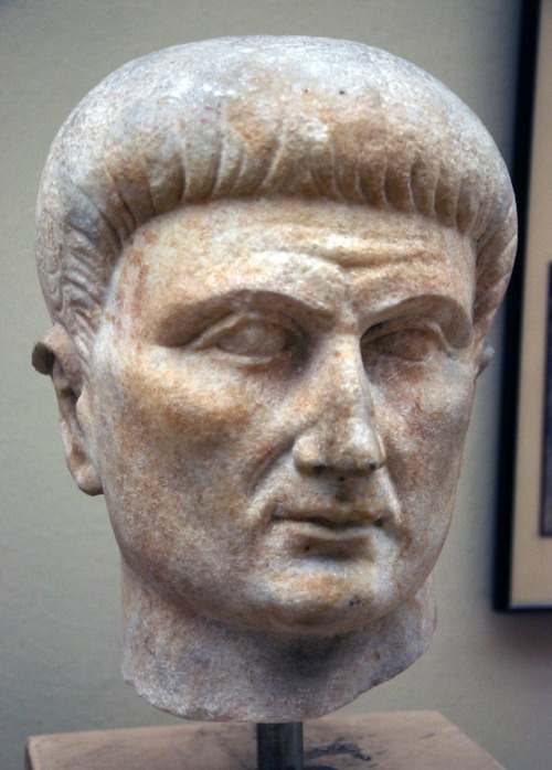 Portrait of Tiberius. From Forum of Constantine. I century AD, reworked during the reign of Constant